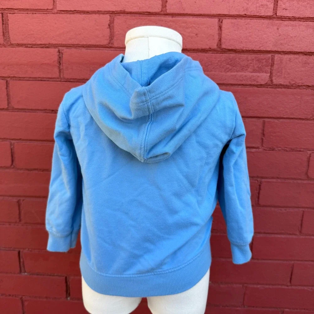 Vtg Nike Zip‎ Up Hoodie Infant Size 18M Baby Blue Spellout Sportwear Streetwear